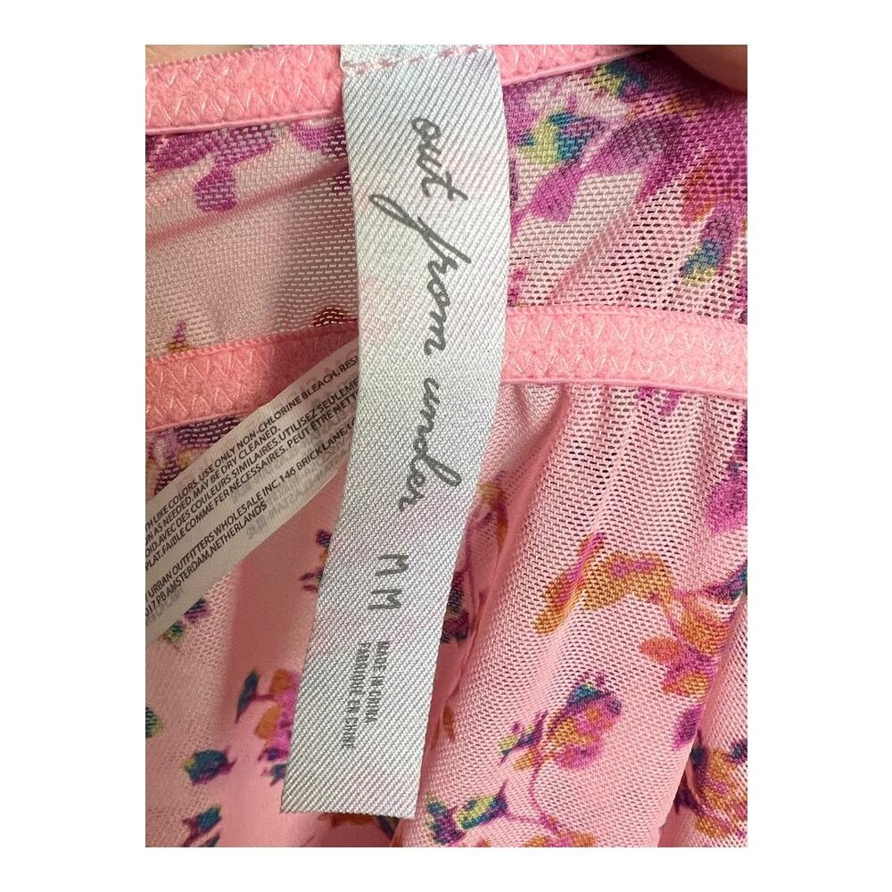 Out From Under Urban Outfitters Floral Pink Sheer Nightgown Babydoll Lingerie M - Picture 5 of 10